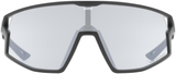 uvex Skyryse V fietsbril Zwart Mat / Lightmirror Zilver