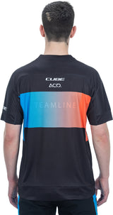 CUBE TEAMLINE jersey met ronde hals en korte mouw zwart'n'blauw'n'rood