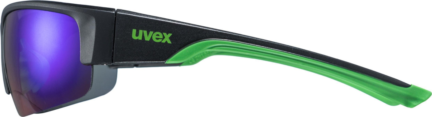 uvex Sportstyle 215 fietsbril Zwart Mat Groen / Spiegel Groen