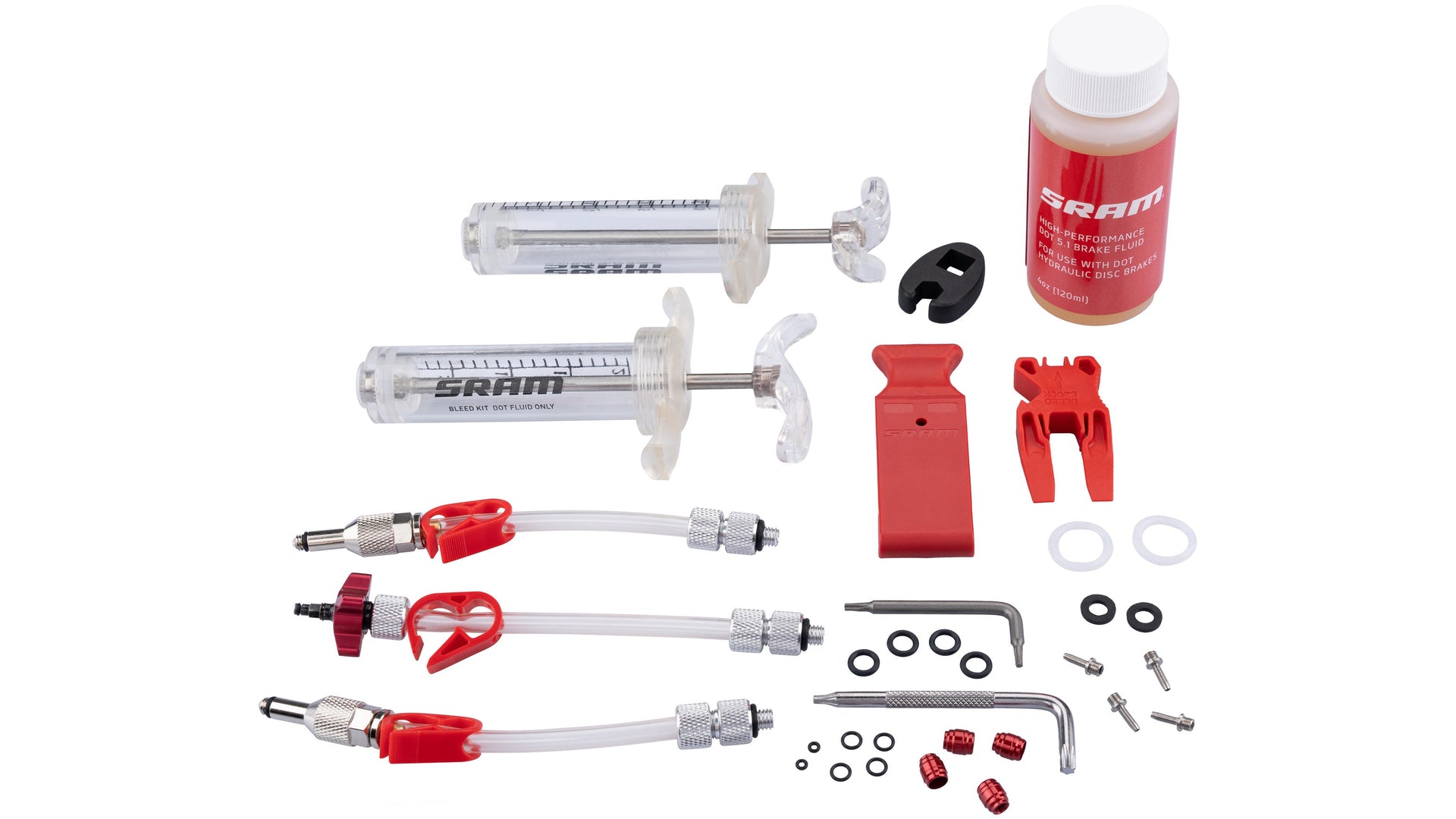 SRAM Ontluchtingsset Professional incl. DOT 5.1 remvloeistof transparant/rood