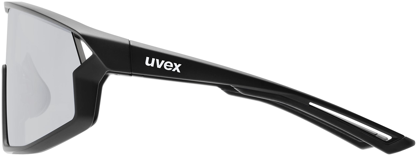 uvex Skyryse fietsbril Zwart Mat / Spiegel Zilver