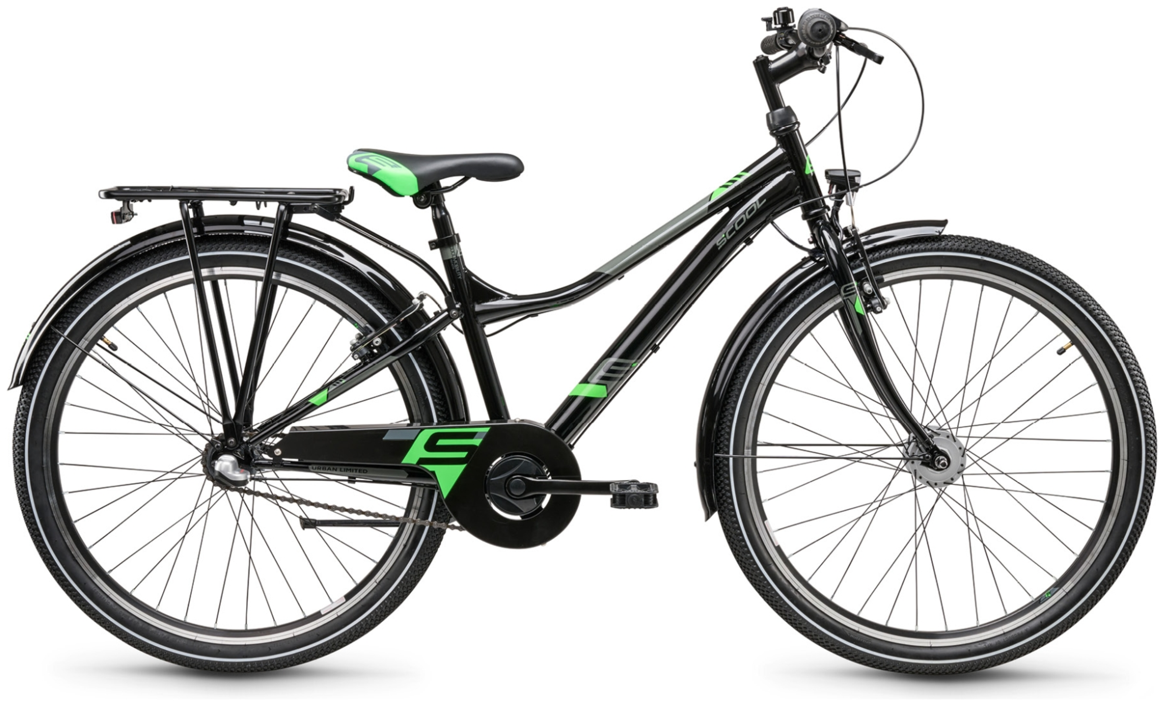 S'cool troX 26-N3 Zwart/Neon Groen