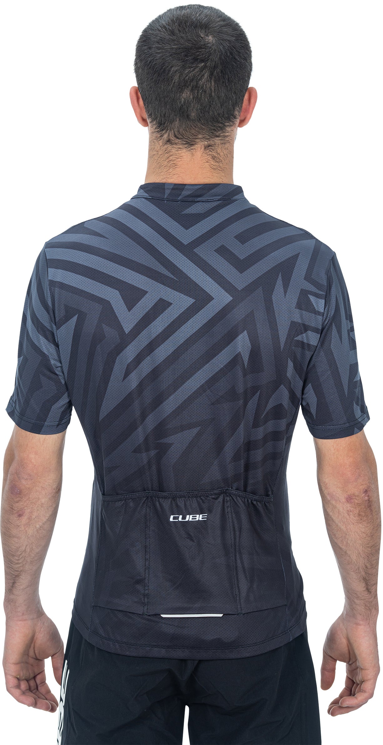 CUBE ATX Trui Full Zip CMPT korte mouw black´n´grey