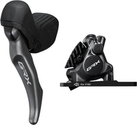 Shimano GRX ST-RX820-LA/BR-RX820 schijfremset vooraan Flat Mount voor variabele zadelpen grijs/zwart – aktuelle Variante