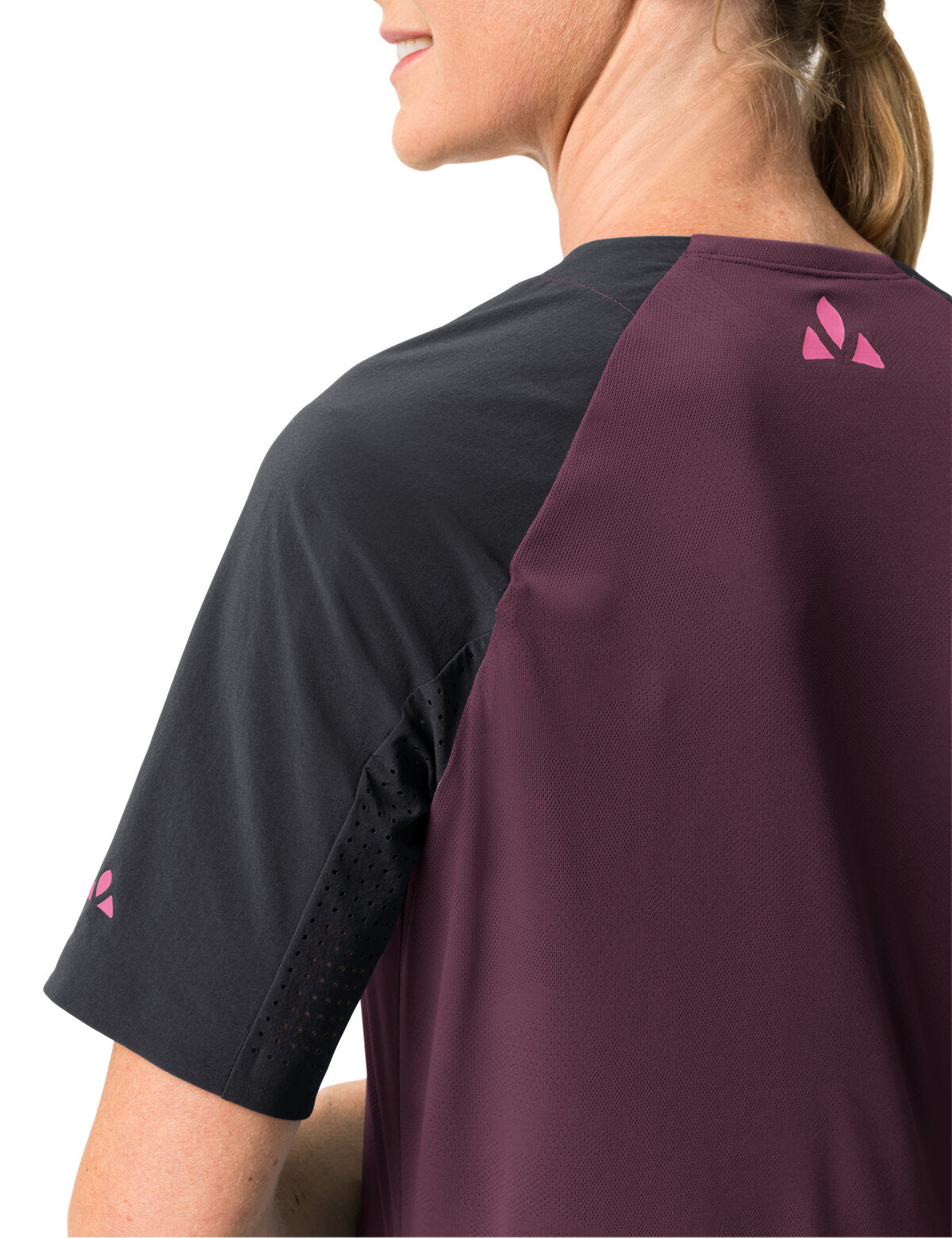 VAUDE Moab Pro Korte Mouwen Shirt Dames paars/zwart