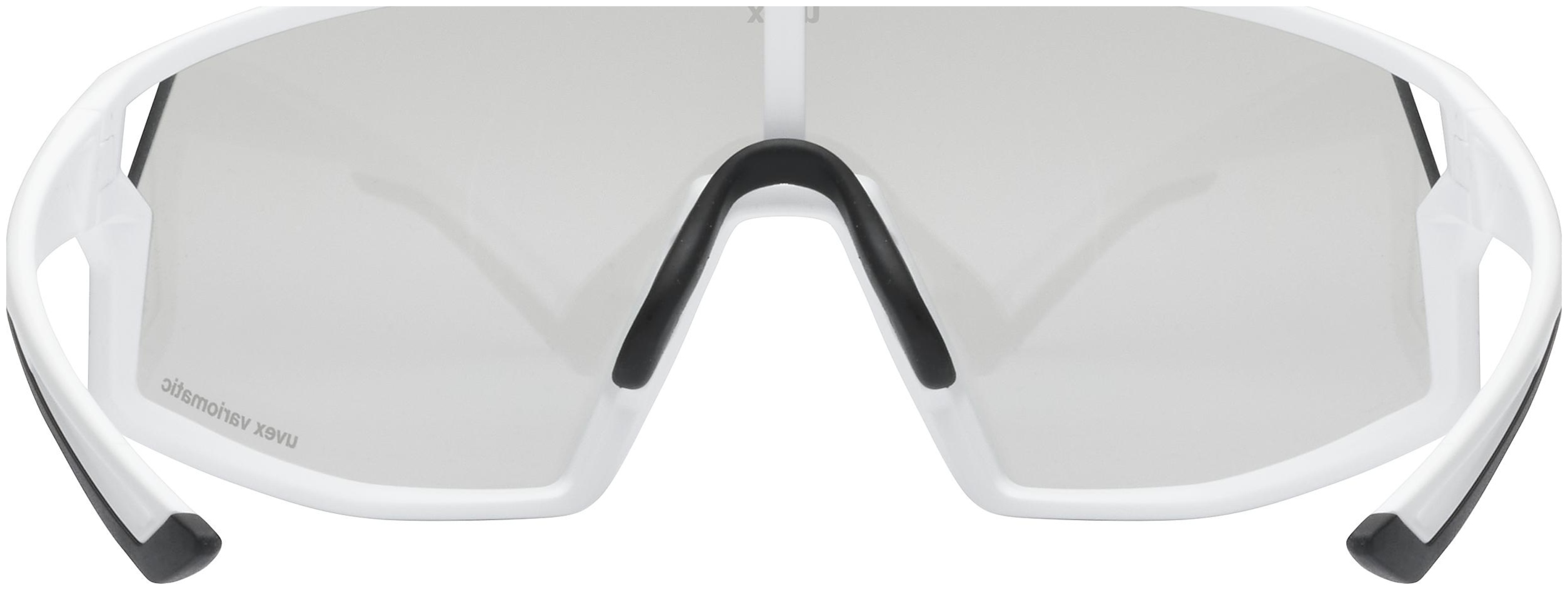 uvex Skyryse V fietsbril Wit Mat / Lightmirror Zilver