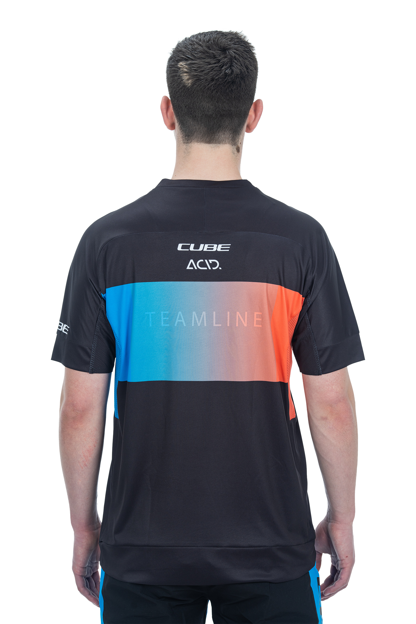 CUBE TEAMLINE jersey met ronde hals en korte mouw zwart'n'blauw'n'rood