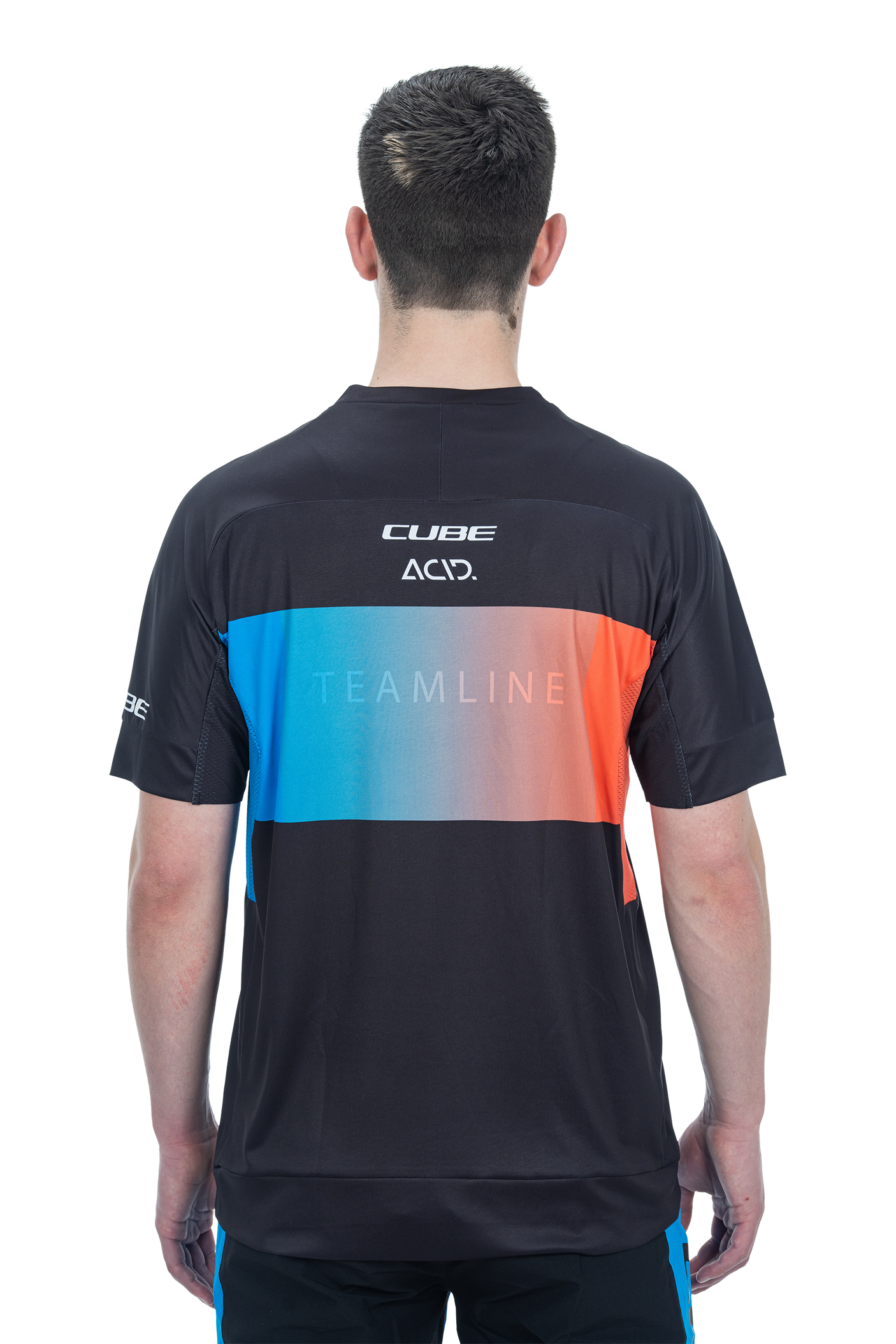 CUBE TEAMLINE jersey met ronde hals en korte mouw zwart'n'blauw'n'rood