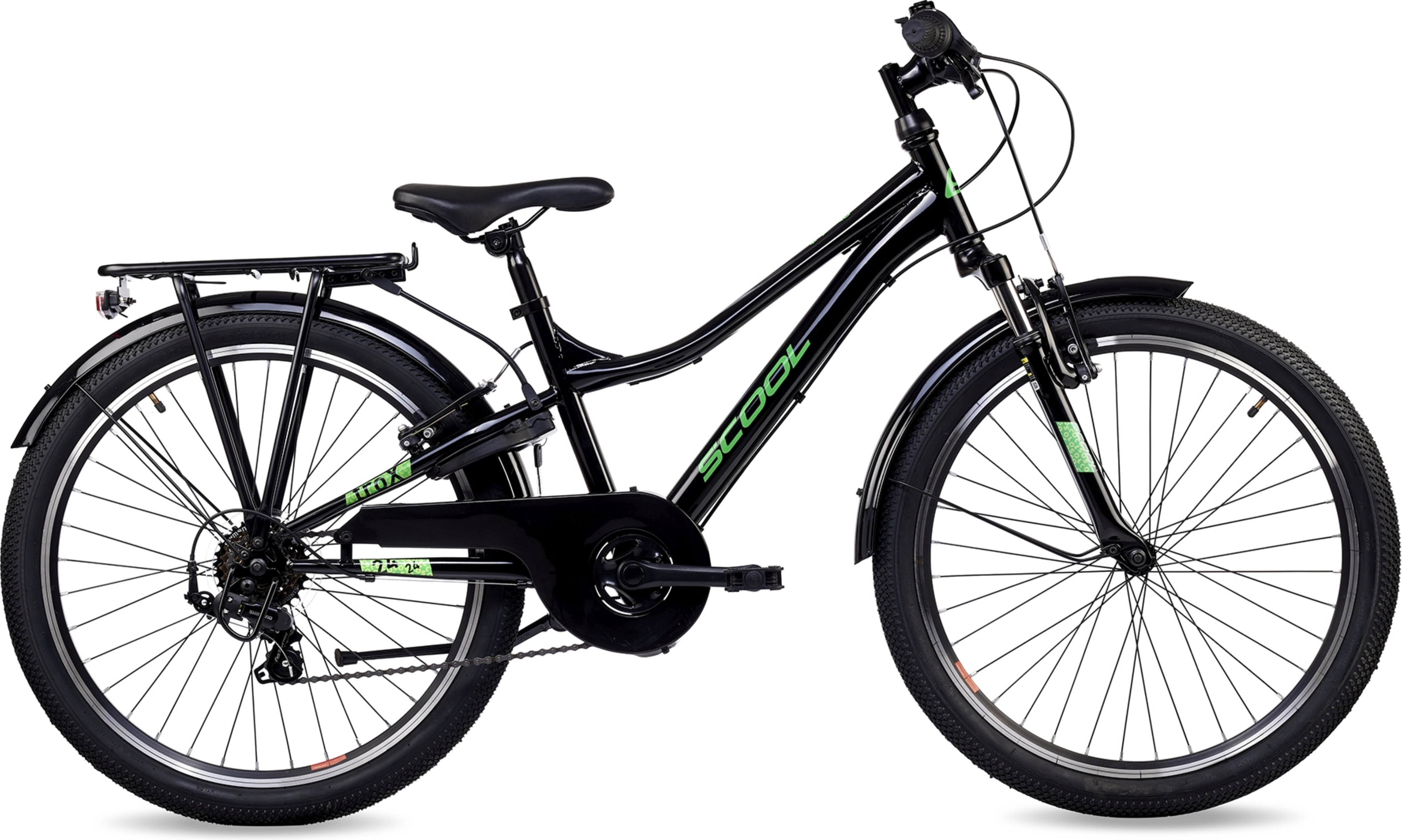 S'cool troX 24-K6 Zwart/Neon Groen