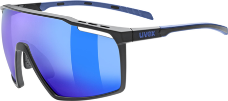 uvex Mtn Perform fietsbril Zwart-Blauw Mat / Spiegel Blauw