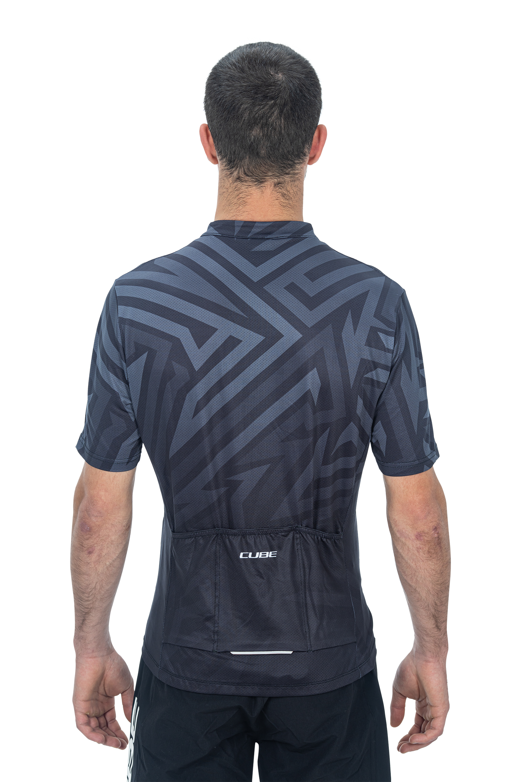 CUBE ATX Trui Full Zip CMPT korte mouw black´n´grey