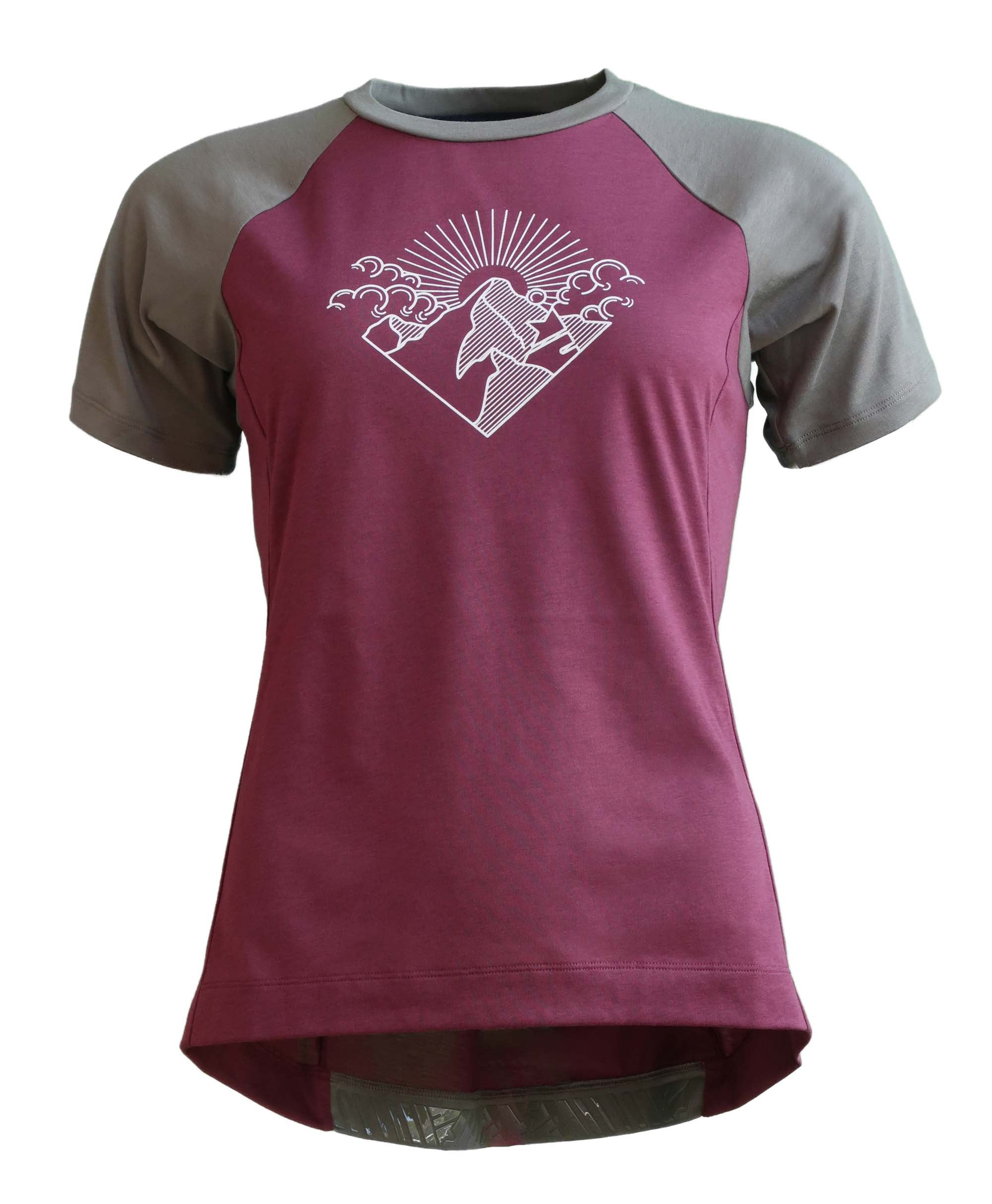 Zimtstern PureFlowz Shirt SS Dames Windsor Wine/Dusty Olive