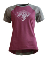 Zimtstern PureFlowz Shirt SS Dames Windsor Wine/Dusty Olive