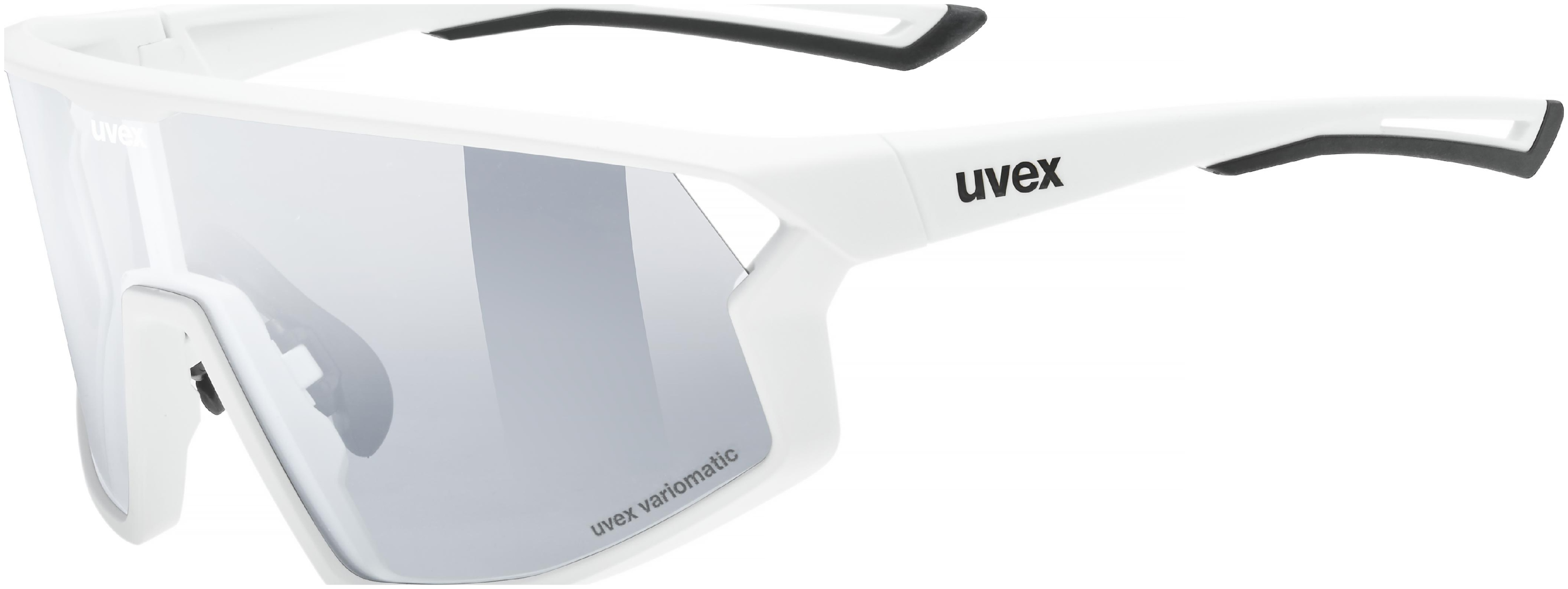 uvex Skyryse V fietsbril Wit Mat / Lightmirror Zilver