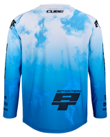 CUBE MTB shirt ROOKIE X Actionteam lange mouw topas blauw