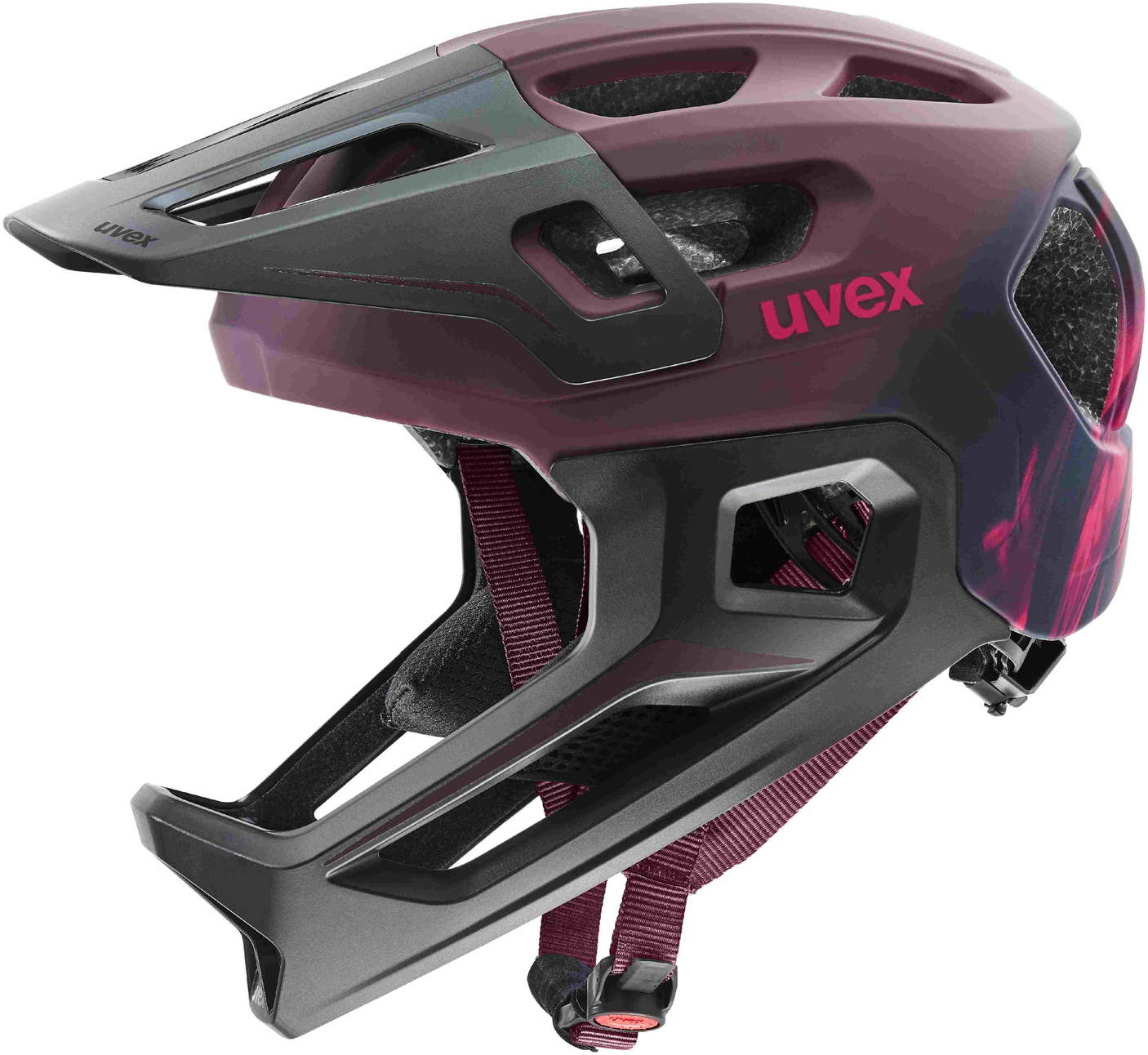 uvex React Jr. Fullface kinderhelm Cranberry mat