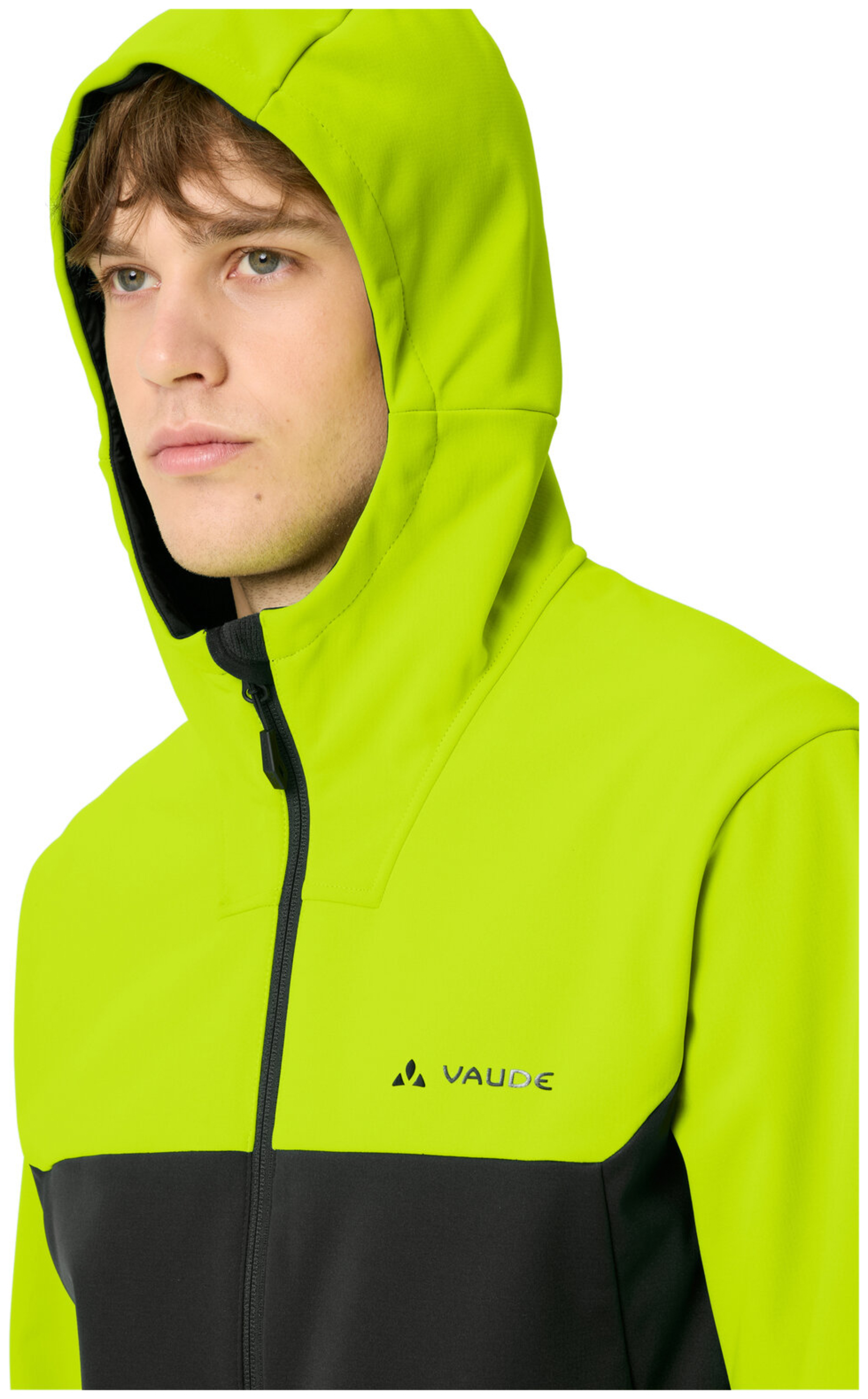 VAUDE Heren Qimsa Hooded Softshell Jas II neon geel