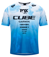 CUBE MTB shirt X Actionteam korte mouwen heren topas blauw