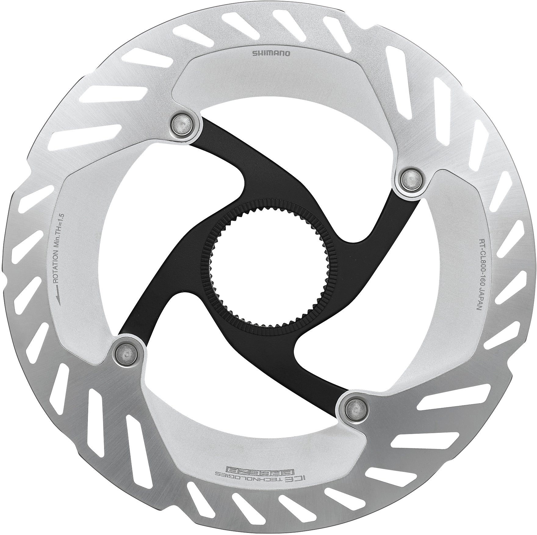 Shimano remschijf RT-CL800 Centerlock sluitring met interne vertanding, 160mm