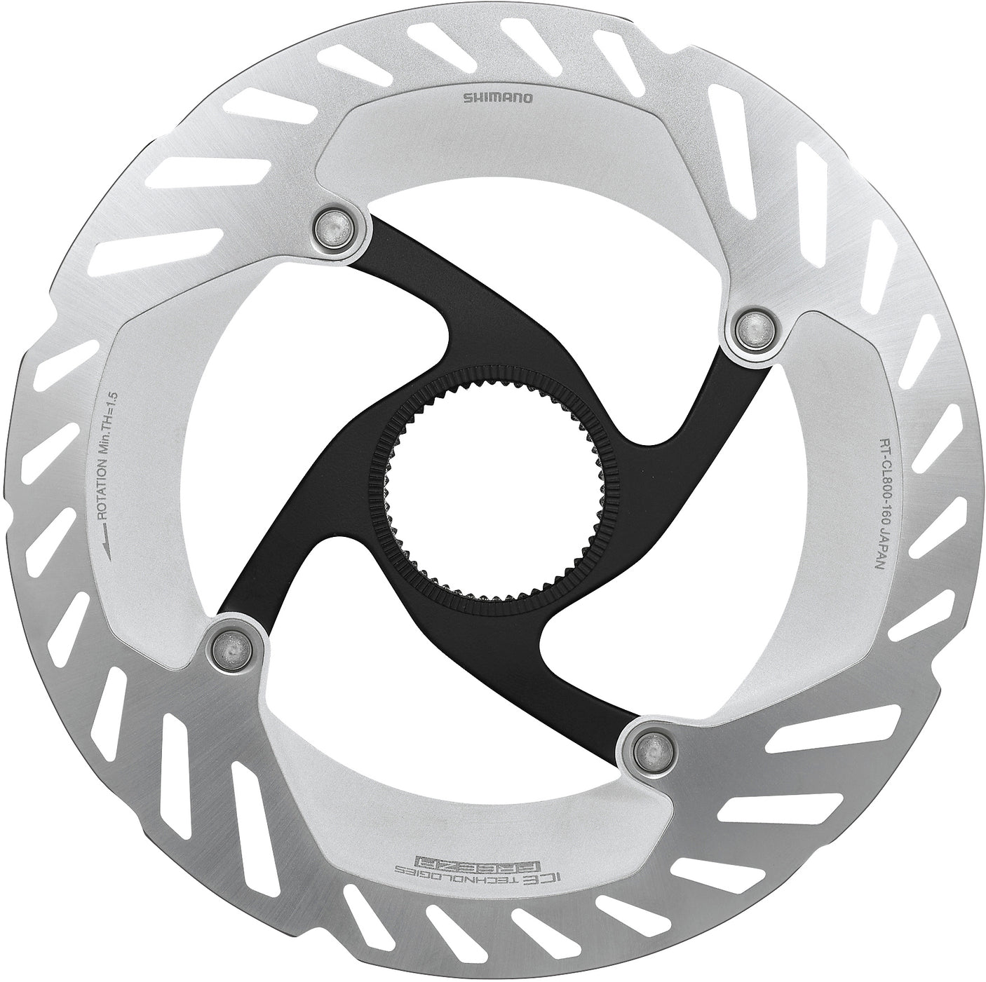 Shimano remschijf RT-CL800 Centerlock sluitring met interne vertanding, 160mm