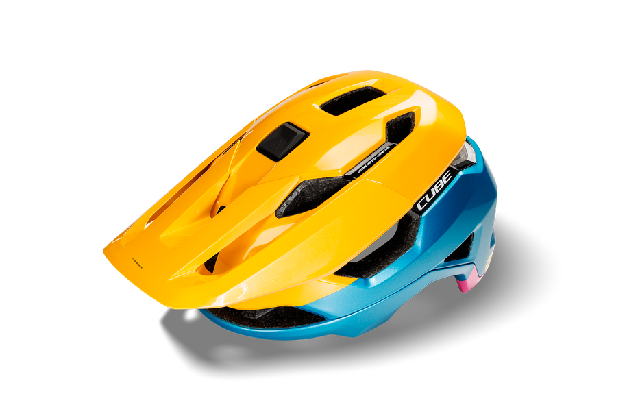 CUBE Helm TROOPER geel´n´blauw´n´roze