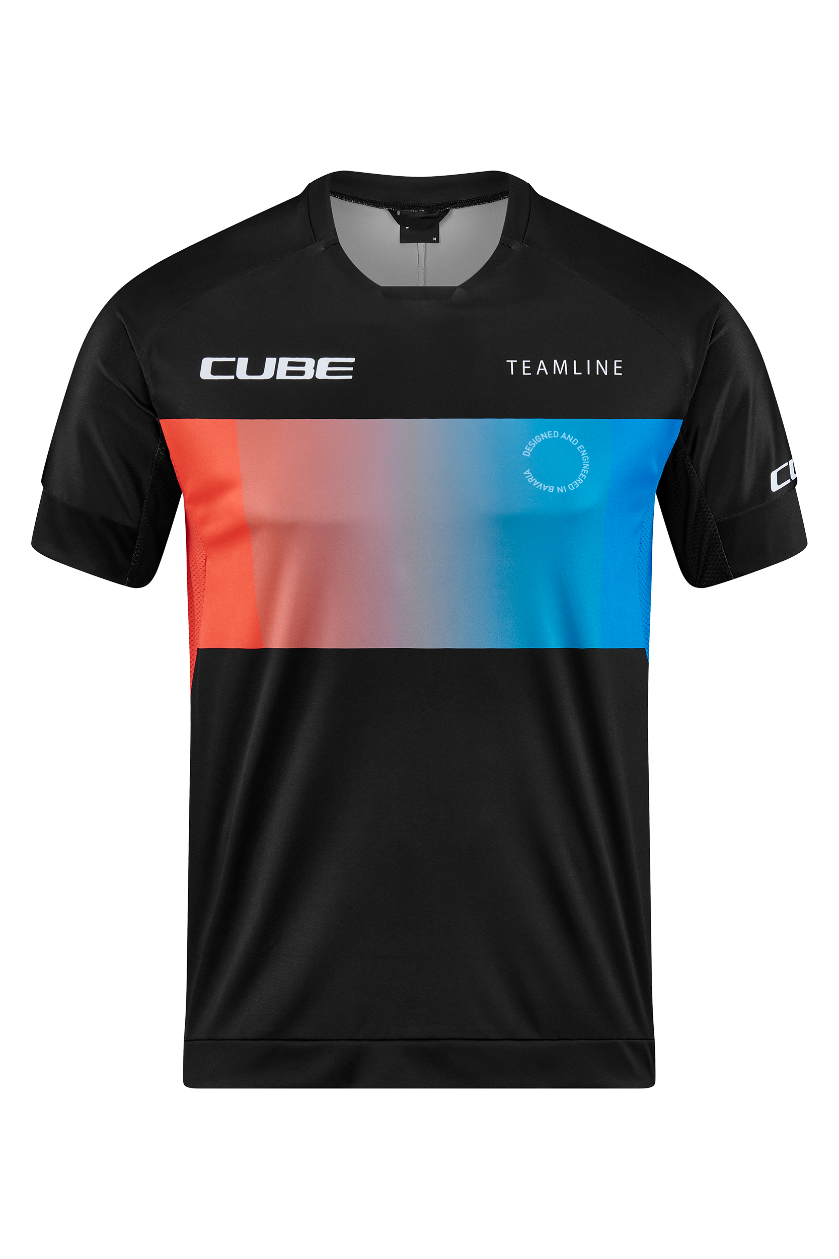 CUBE TEAMLINE jersey met ronde hals en korte mouw zwart'n'blauw'n'rood