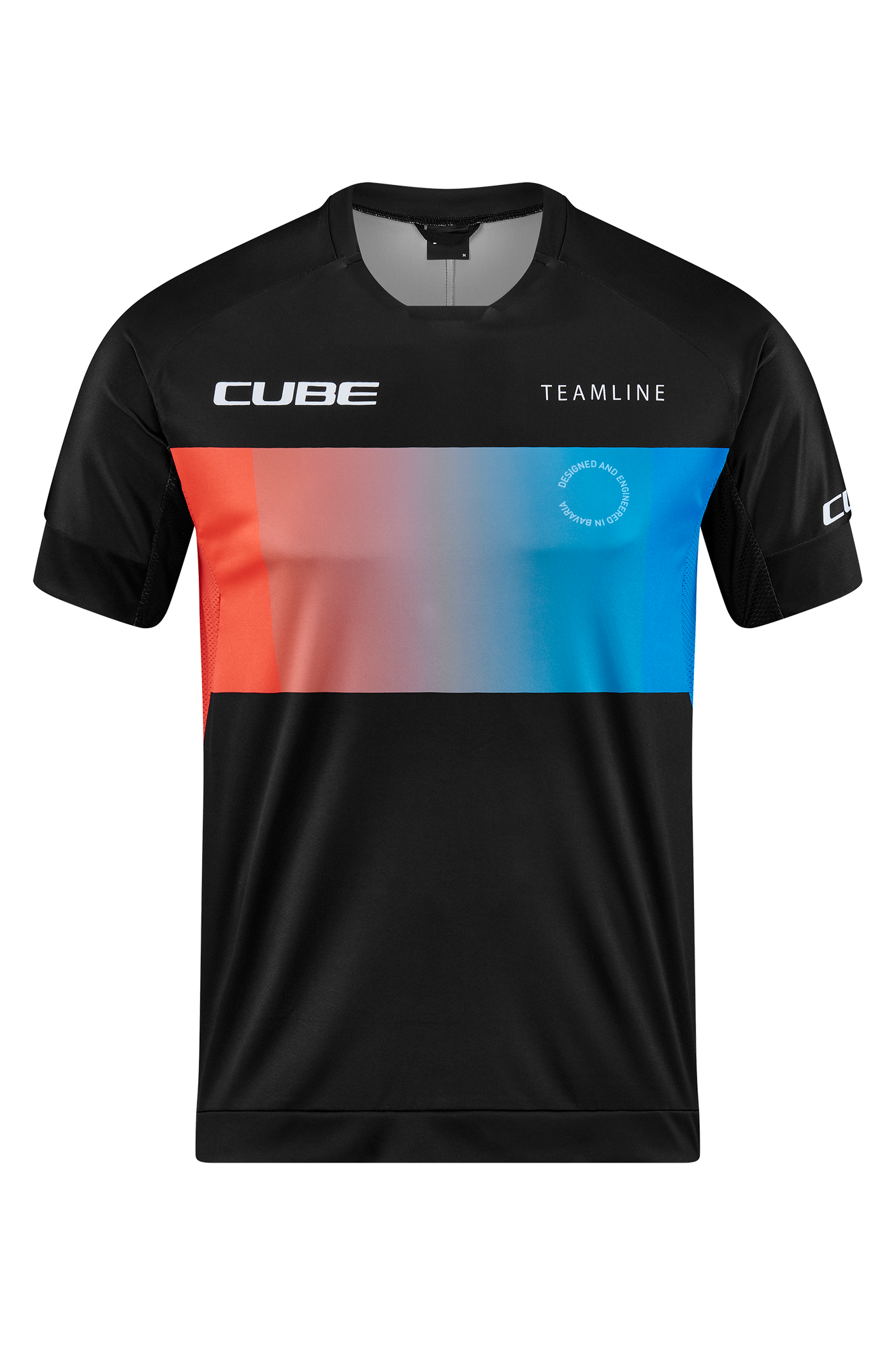 CUBE TEAMLINE jersey met ronde hals en korte mouw zwart'n'blauw'n'rood