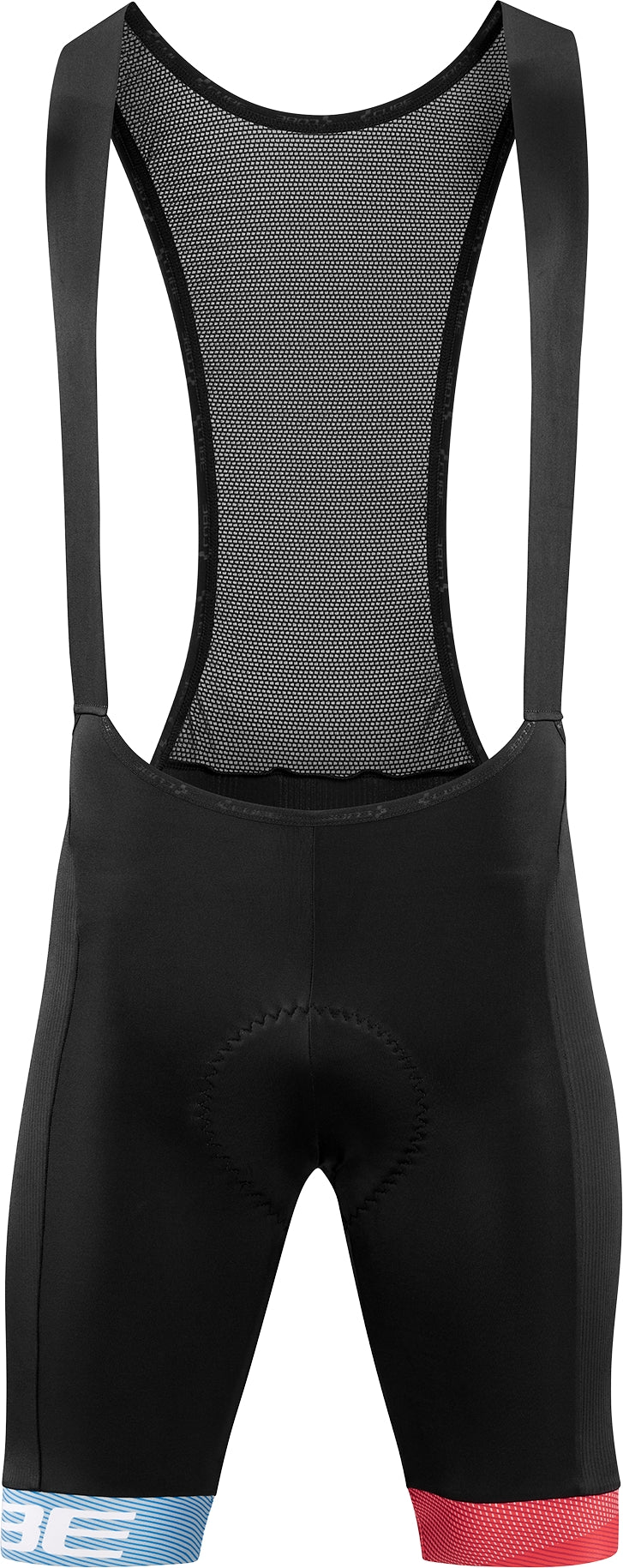 CUBE TEAMLINE korte bretelbroek black´n´blue´n´red