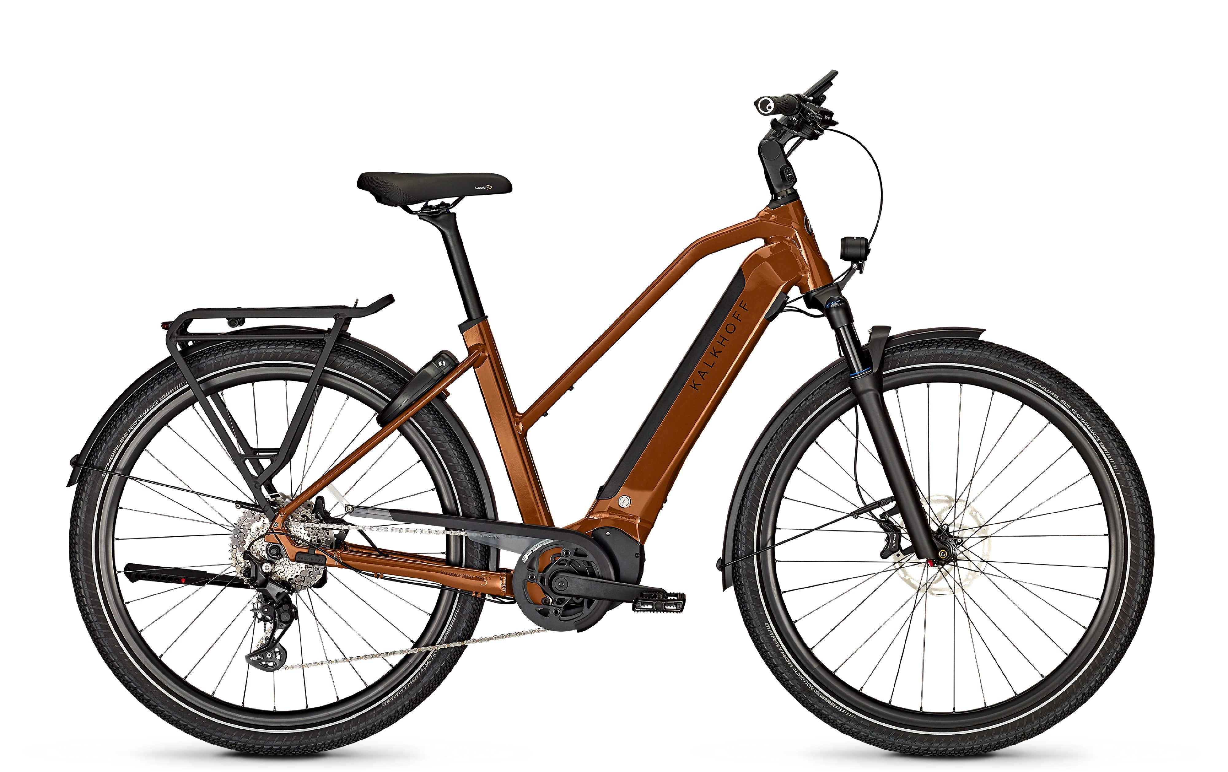 Kalkhoff Endeavour 5 Advance+ Trapez goudbruin glanzend