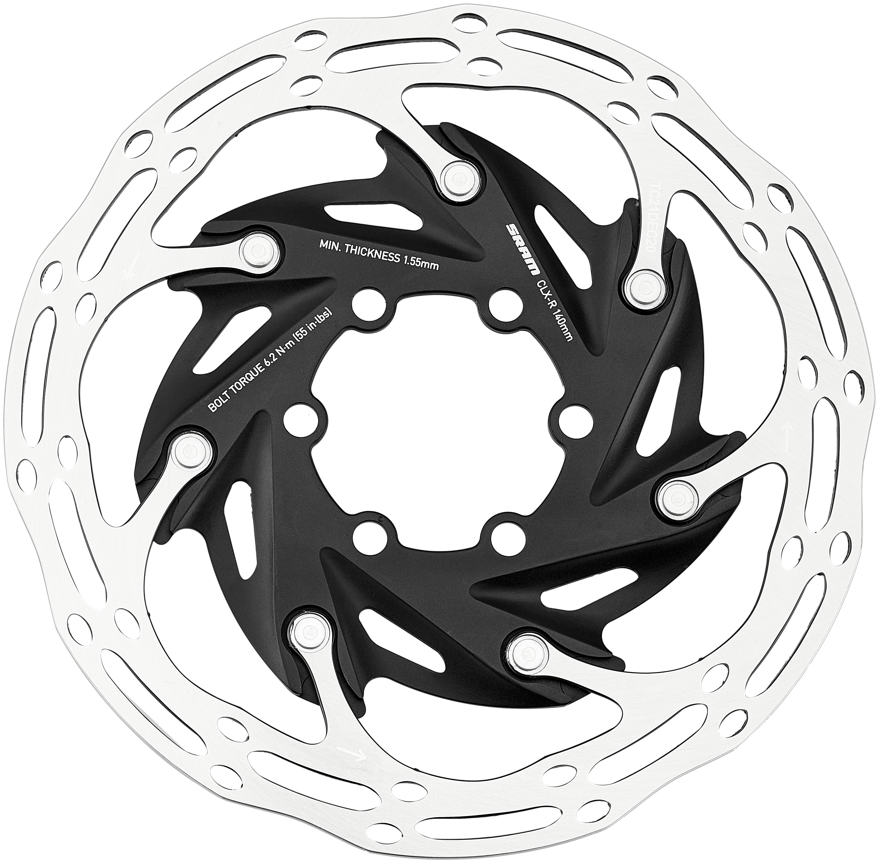 SRAM Centerline XR Rotor remschijf Tweeledig Afgerond profiel 6-gaats zwart/zilver