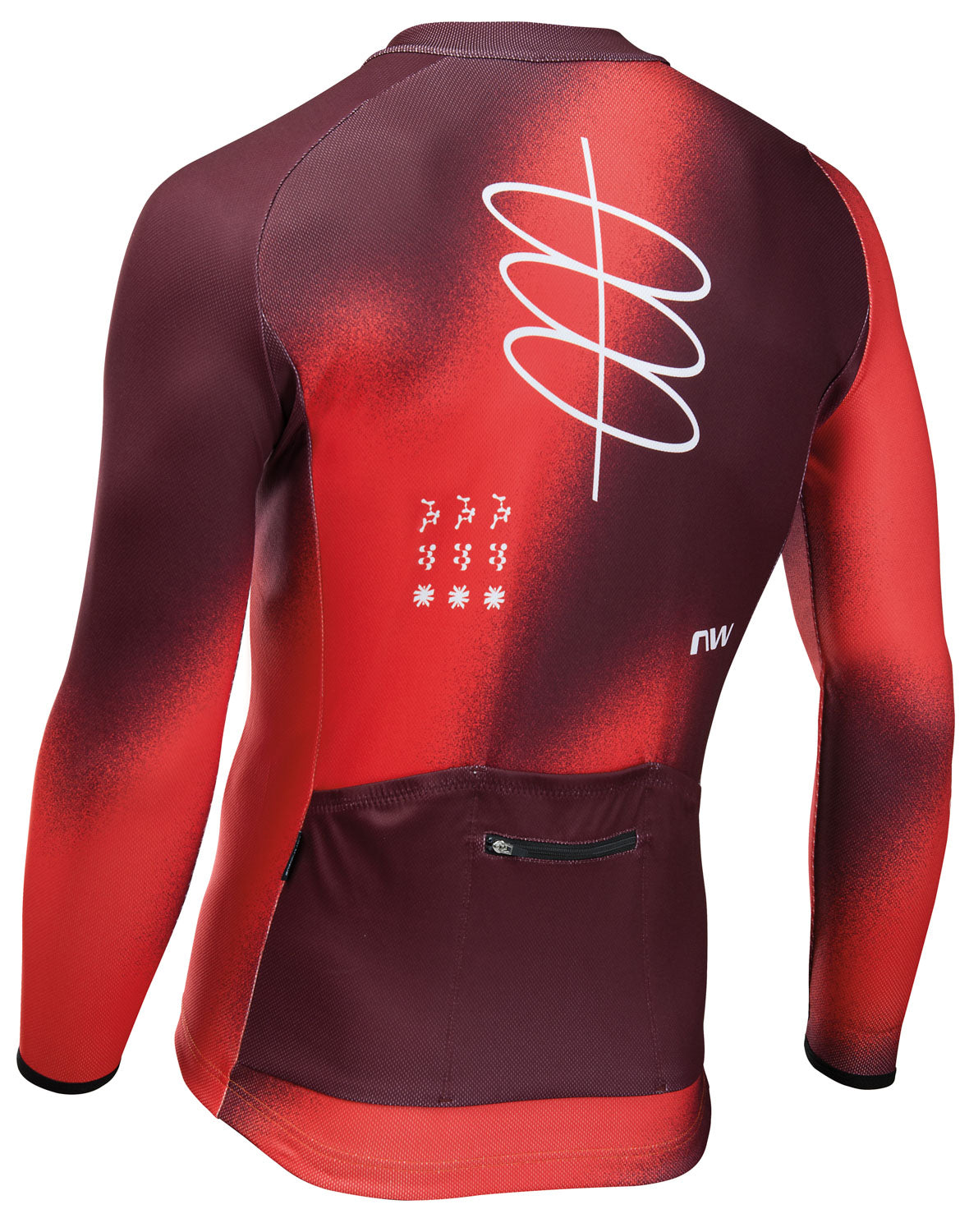 Northwave Blade Jersey LS Lava Rood/Bordeaux