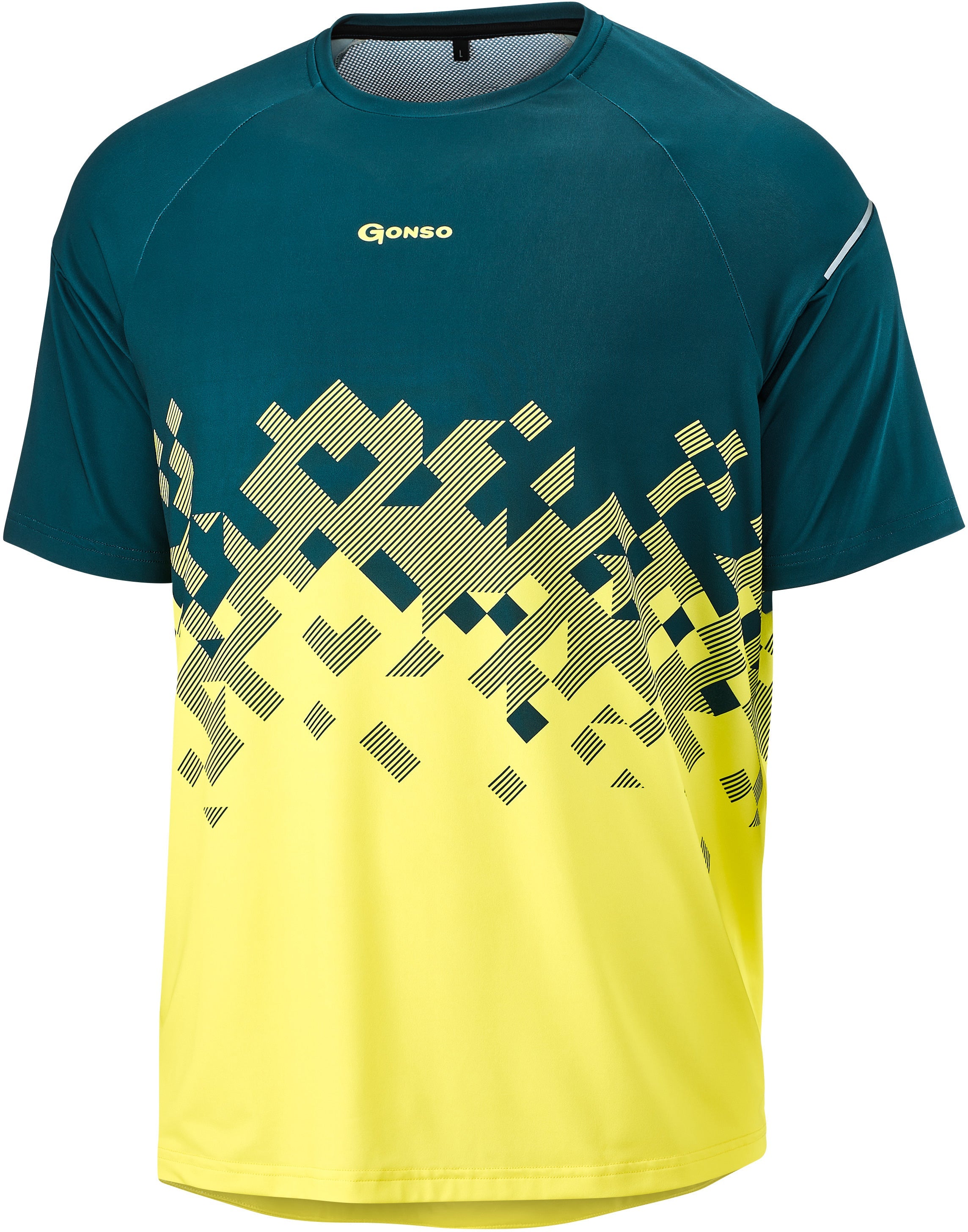 Gonso Mesores korte mouwen fietsshirt heren petrol/geel
