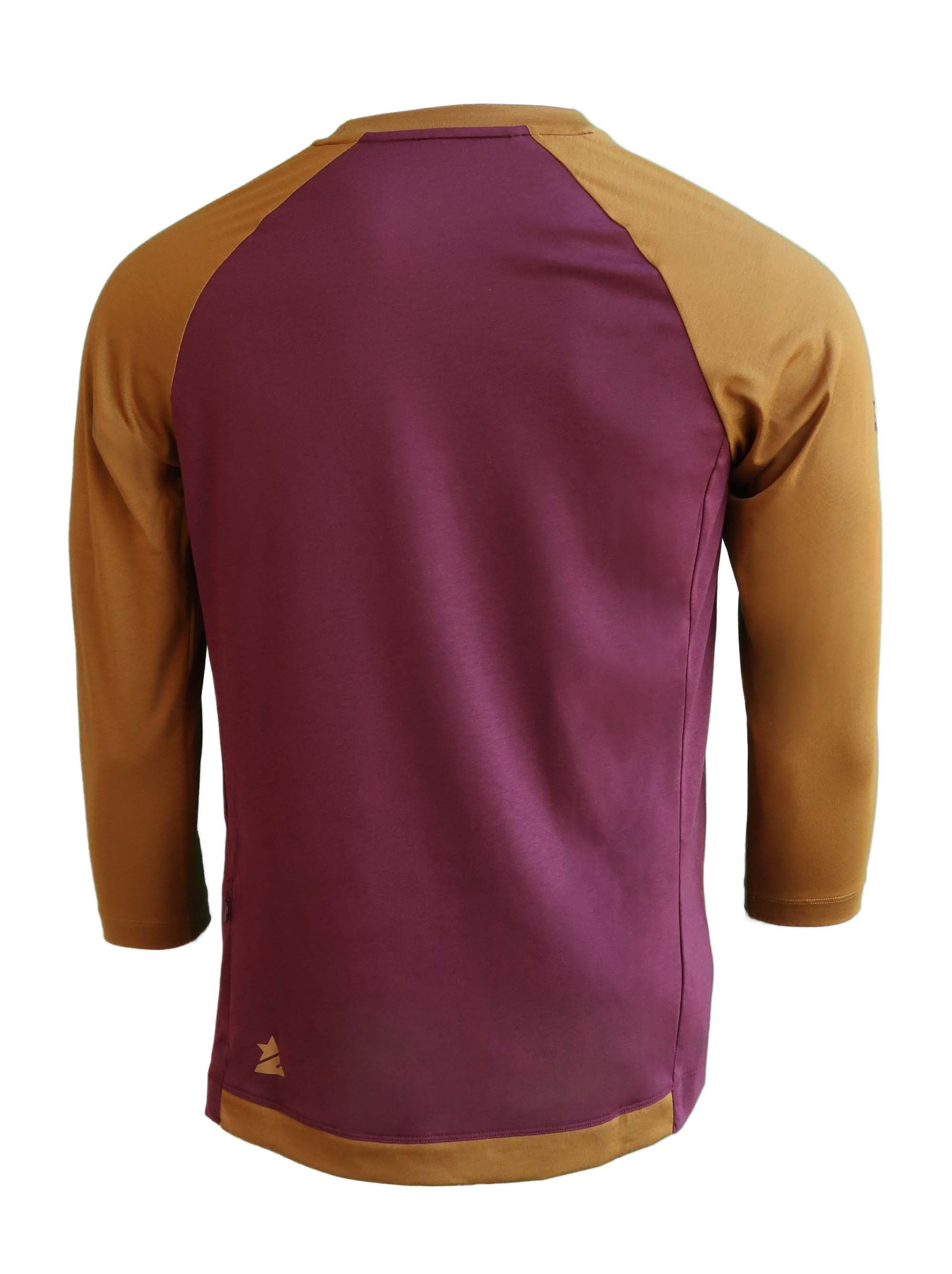 Zimtstern PureFlowz Shirt 3/4 Heren Windsor Wine/Goudbruin
