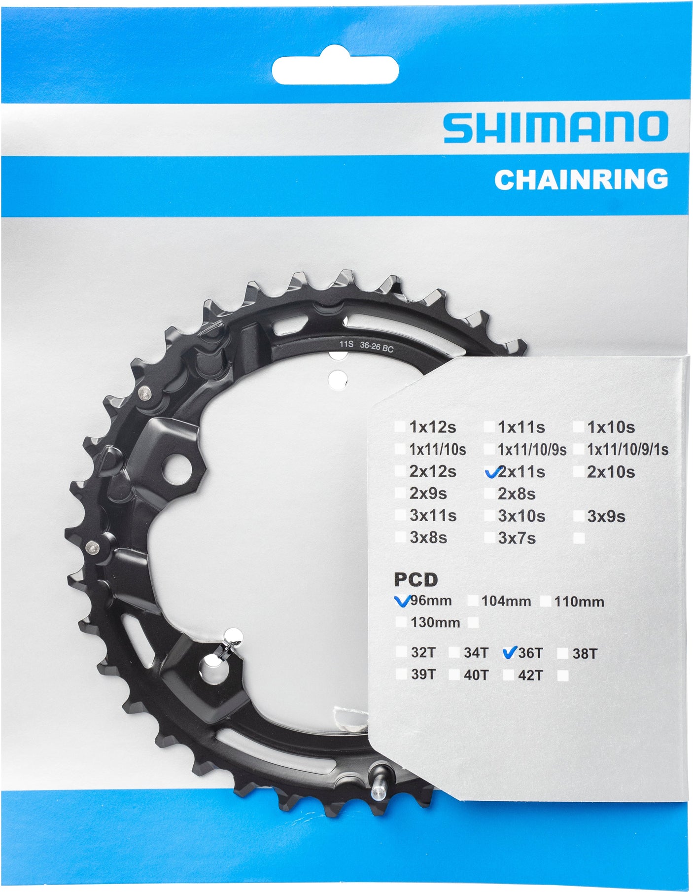 Shimano Deore FC-M5100-2 kettingblad 11-speed 96mm zwart