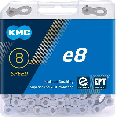 KMC E8 EPT Ketting 6/7/8-speed 122 schakels E-25 zilver