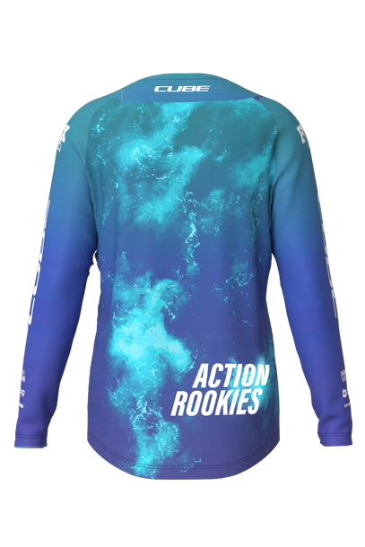 Cube MTB Shirt ROOKIE X Actionteam lange mouw blue´n´green