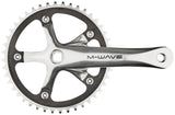 M-Wave Single Speed crankstel 44 tanden aluminium gepolijst zilver/zwart